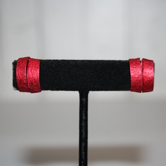 Vintage Jewelry - Vintage red metal post earrings 5/8"
